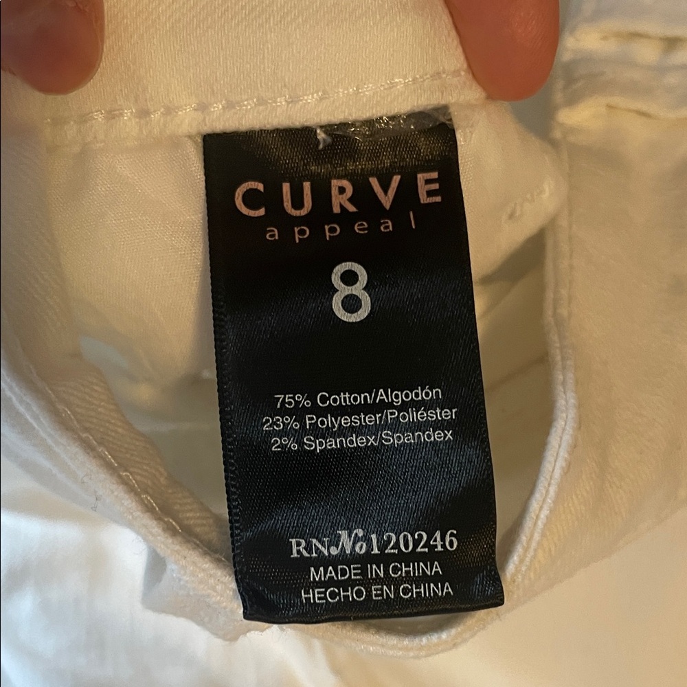 Curve Appeal White Denim Jeans Size 8 - Picture 7 of 9